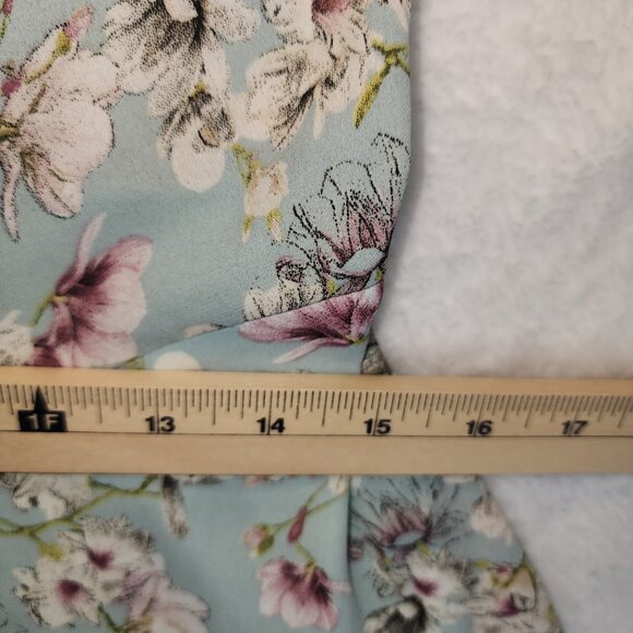 Forever 21 Dress Womens Size Large Floral Off The Shoulder Powder Blue A Line - Picture 6 of 8